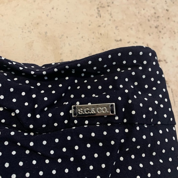 S.C. & CO. Navy Blue Polka Dot Cropped Pants Size 6 - Picture 2 of 8